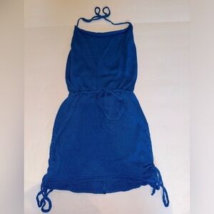 blue knit dress